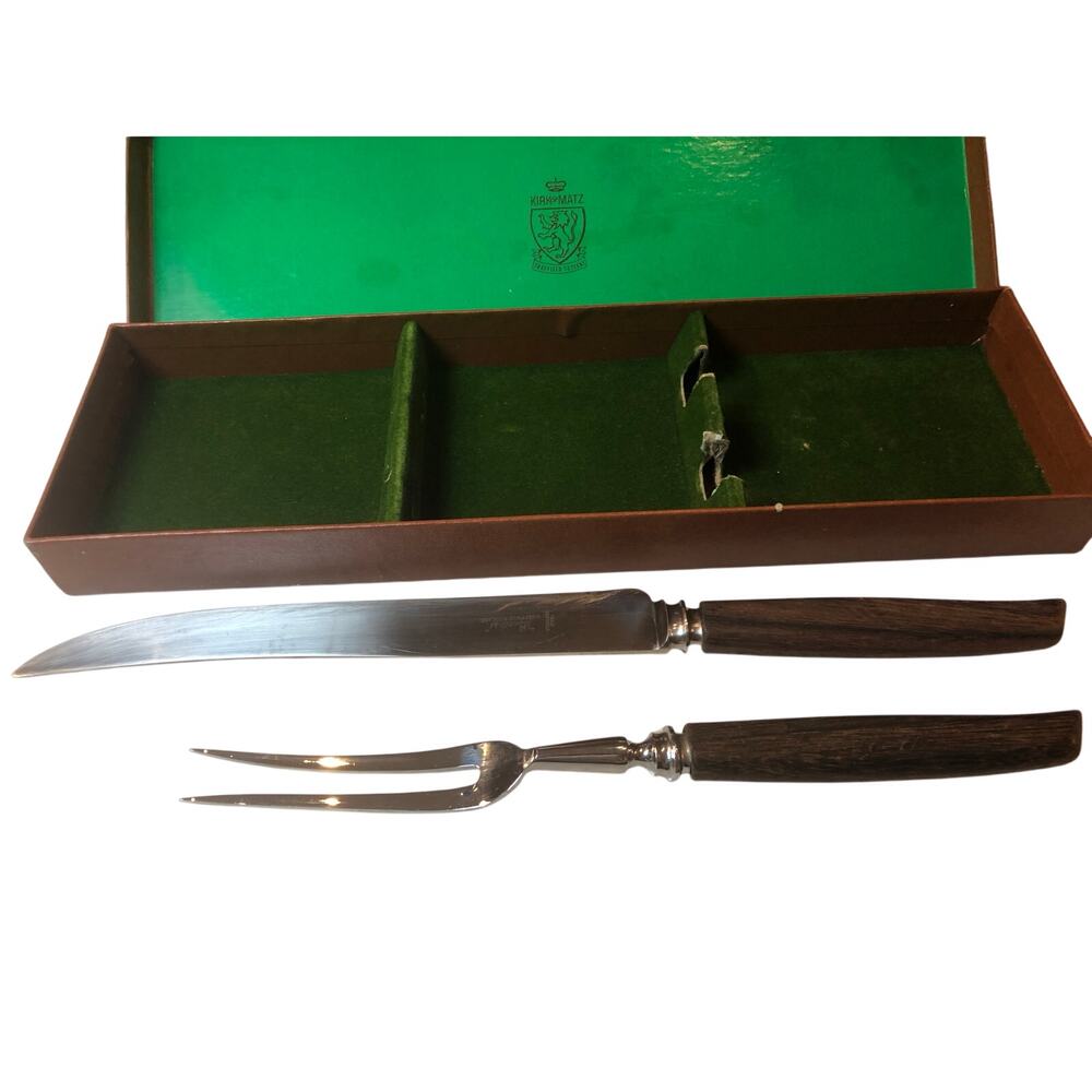 Vintage Kirk & Matz Sheffield Cutlery “Peerless” England Danish Carving Set